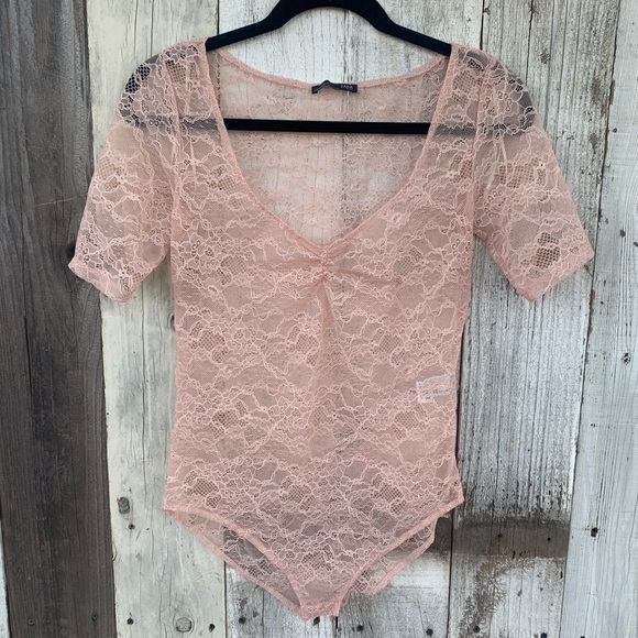 Zara Tops Zara Lace Bodysuit Sheer Sexy Lingerie Roses Poshmark
